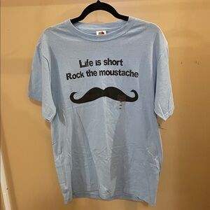 Blue Mustache Graphic Tee